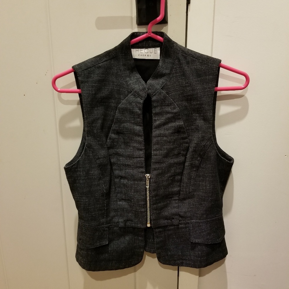 Mirco check vest with 1/4 zip